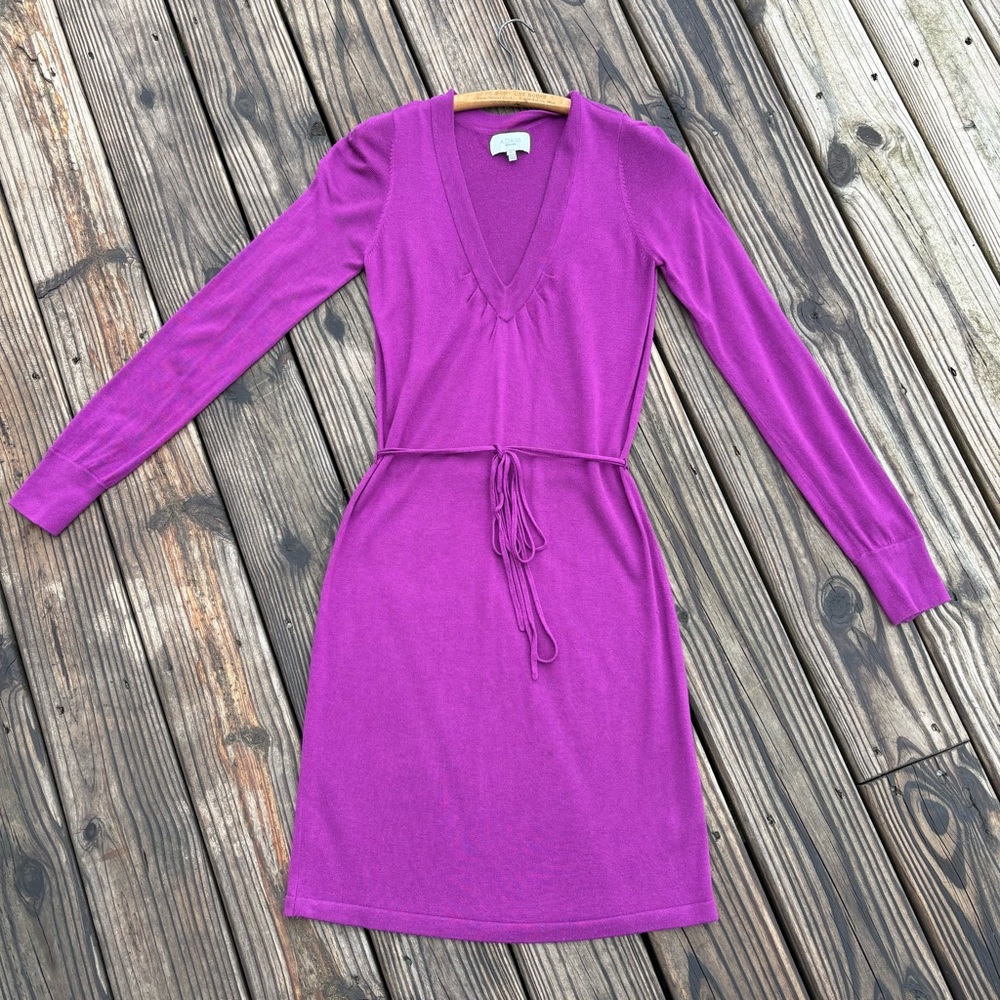 ADAM Adam Lippes Bamboo Blend Knit Long Sleeve Dress